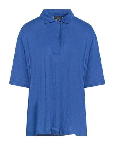 Loro Piana Woman Sweater Blue Size 8 Linen In Blue