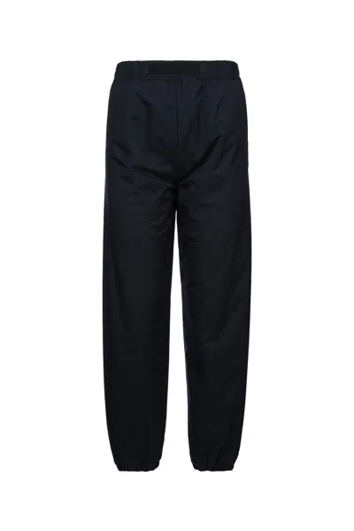 Loro Piana Women Apo Trousers Wind Stretch Storm Jersey Pile Cash In Navy Ocean Wave