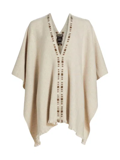 Loro Piana Women's Cashmere-blend Poncho In Cream