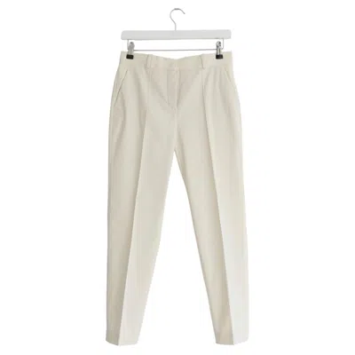 Pre-owned Loro Piana Women's Derk Symphony Cream Cotton Trousers, Size It38/uk6 In White
