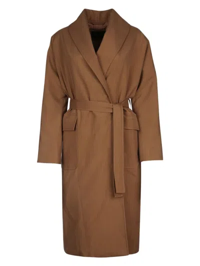 Loro Piana Dwight Coat Sb Japon Silk Wr In Sage Brown