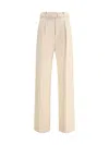 Loro Piana Edward Belted Trousers In Neutral