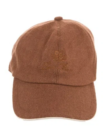 Pre-owned Loro Piana Women's Embroidered Cap In Brown