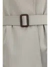 Loro Piana Double-breasted Trench Coat In Gray