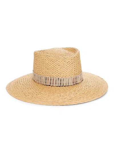 Loro Piana Women's Hanae Woven Wide-brim Hat In Golden Cord