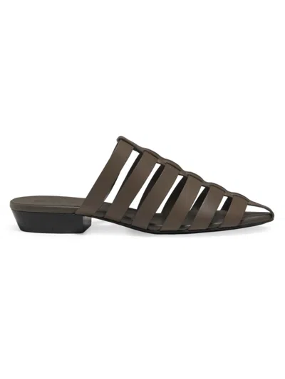 Loro Piana Women's Kaede Leather Sandals In Shade Grown