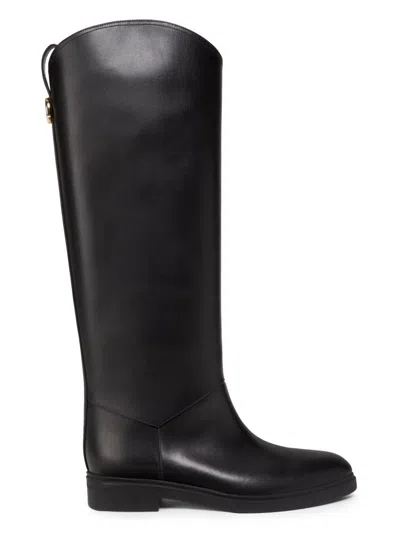 Loro Piana Kilda Leather Knee-high Boots In Black