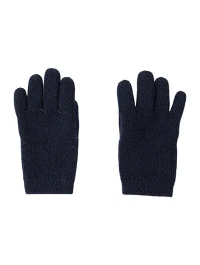 Pre-owned Loro Piana Women's Knit Gloves In Blue