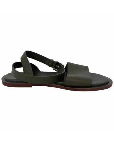 Pre-owned Loro Piana Women's Leather Ankle Strap Sandal (authentic Pre-loved) In Green