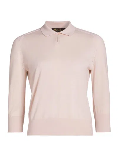 Loro Piana Women's Neo Piuma Cashmere Polo Shirt In Pink
