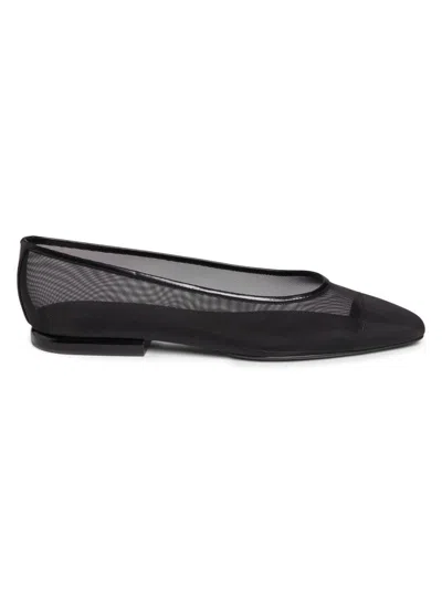 Loro Piana Women's Primula Mesh Ballerina Flats In Black