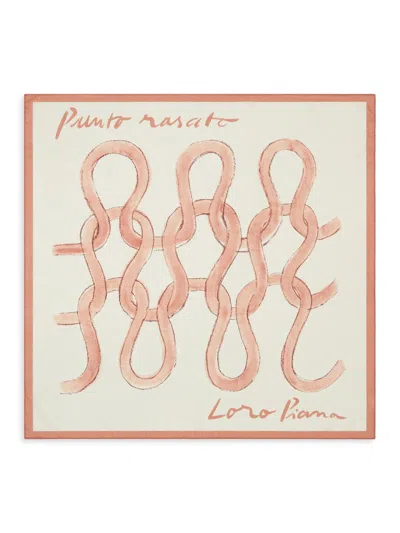 Loro Piana Women's Punto Rasato Foulard Cashmere-silk Scarf In Metallic