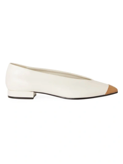 Loro Piana Women's Rebecca Cap-toe Ballet Flats In Honey Milk