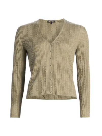 Loro Piana Women's Rimella Cashmere-silk Cardigan In Neutral