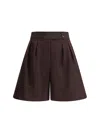 Loro Piana Women Silk Shorts In Brown