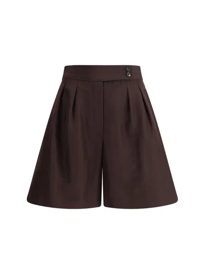 Loro Piana Women Silk Shorts In Brown