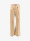Loro Piana Women Silk Trouser With Belt In Neutral
