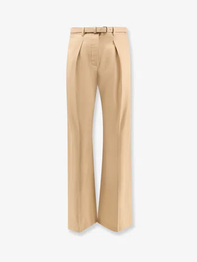 Loro Piana Women Silk Trouser With Belt In Neutral