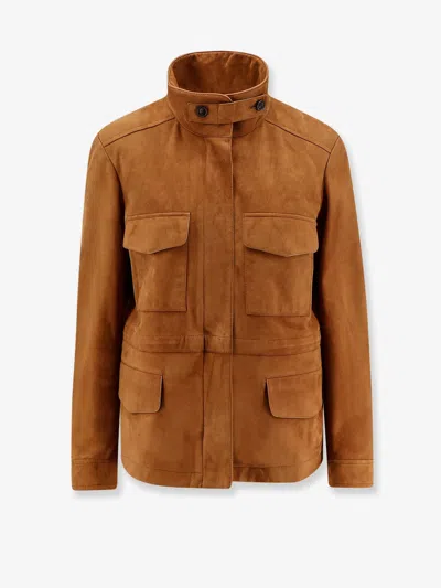 Loro Piana Women Traveller Suede Jacket In Brown