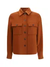 Loro Piana Button-front Patch-pocket Shirt Jacket In Orange