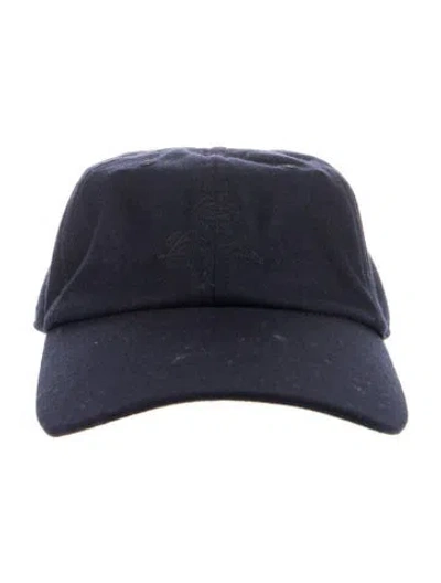 Pre-owned Loro Piana Wool Embroidered Baseball Cap In Blue