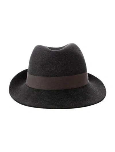 Pre-owned Loro Piana Wool Fedora Hat In Grey