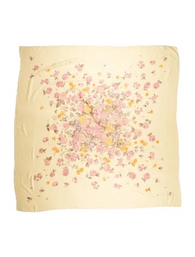 Pre-owned Loro Piana Wool Floral Print Scarf In Neutral