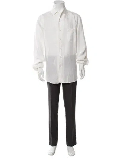 Pre-owned Loro Piana Wool Long Sleeve Dress Shirt In White