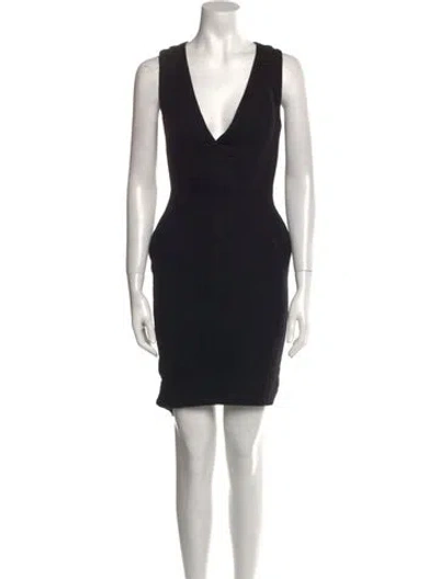 Pre-owned Loro Piana Wool Mini Dress In Black