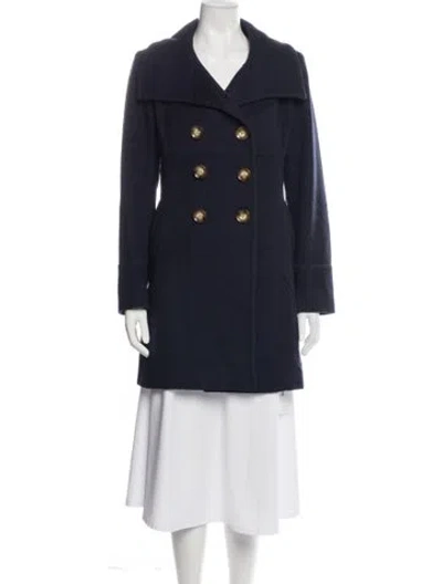 Pre-owned Loro Piana Wool Peacoat In Blue
