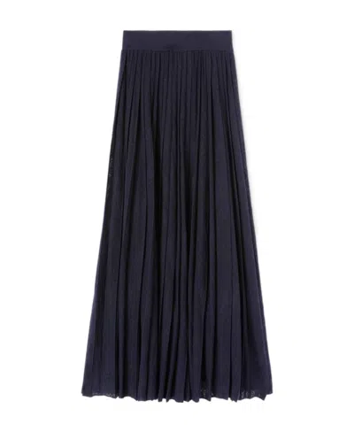 Loro Piana Wool Pleated Skirt In Black