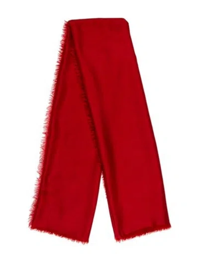 Pre-owned Loro Piana Wool Printed Scarf In Red