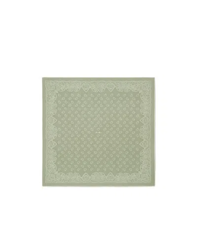 Loro Piana Wool Scarf In Mint Green/white
