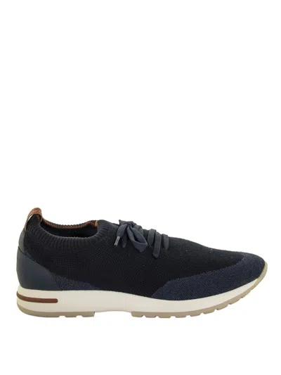 Loro Piana Wool Sock Sneakers In Blue