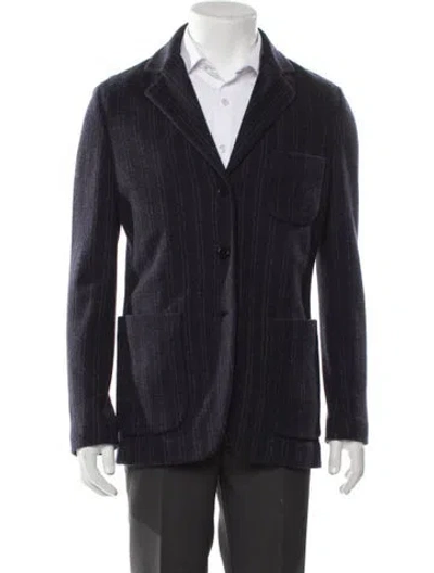 Pre-owned Loro Piana Wool Striped Blazer In Black