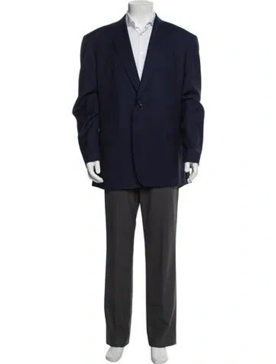 Pre-owned Loro Piana Wool Striped Blazer In Blue