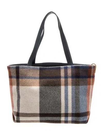 Pre-owned Loro Piana Wool Tote Large In Blue