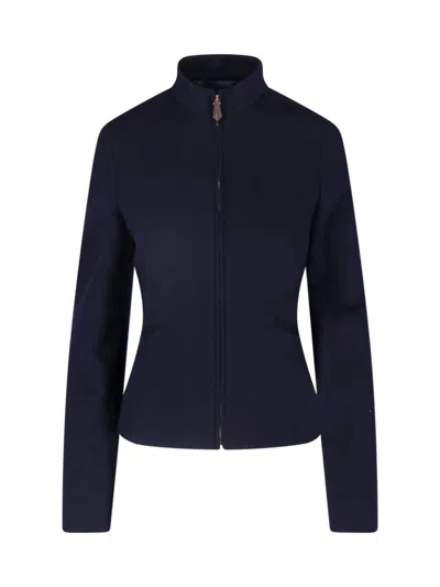 Loro Piana Wool Zip Jacket "wish®" In Blue