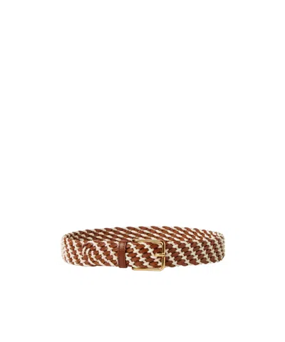Loro Piana Woven Belt In Brown