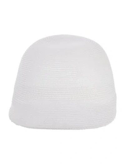 Pre-owned Loro Piana Woven Cap Hat In White