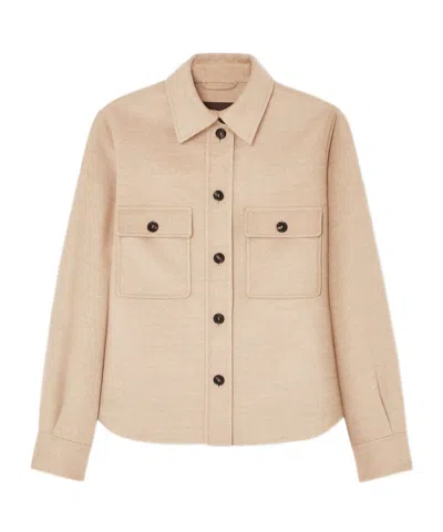 Loro Piana Yannis Shirt Coat In Nude