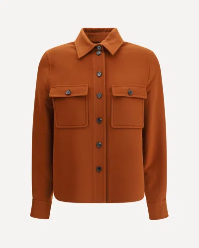 Loro Piana Button-front Patch-pocket Shirt Jacket In Brown