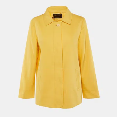 Pre-owned Loro Piana Yellow Cotton & Silk Button Front Jacket L