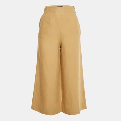 Pre-owned Loro Piana Yellow Linen Flared Trousers S