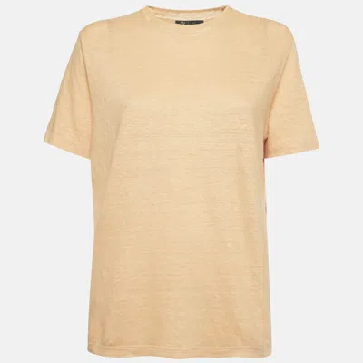 Pre-owned Loro Piana Yellow Linen Jersey Crewneck T-shirt M