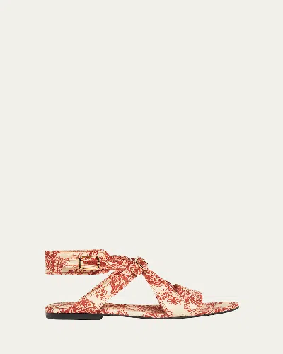Loro Piana Yuki Print Ankle-cuff Sandals In Multi