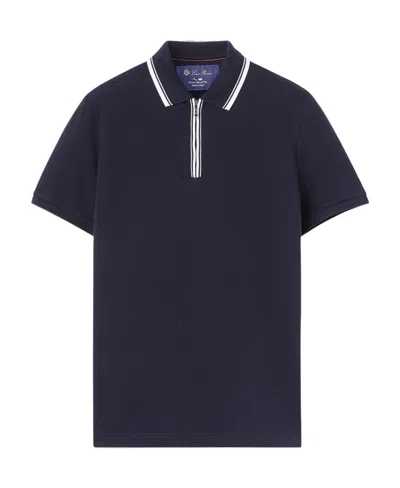 Loro Piana Zip Regatta Polo Shirt In Navy Blue