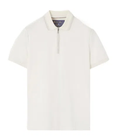 Loro Piana Zip Regatta Polo In White