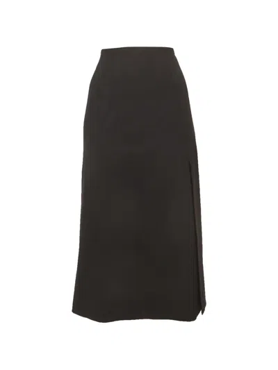 Pre-owned Loro Piana Zip-fastening Midi Skirt In Black