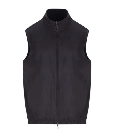 Loro Piana Zipped High-neck Reversible Gilet In Blue